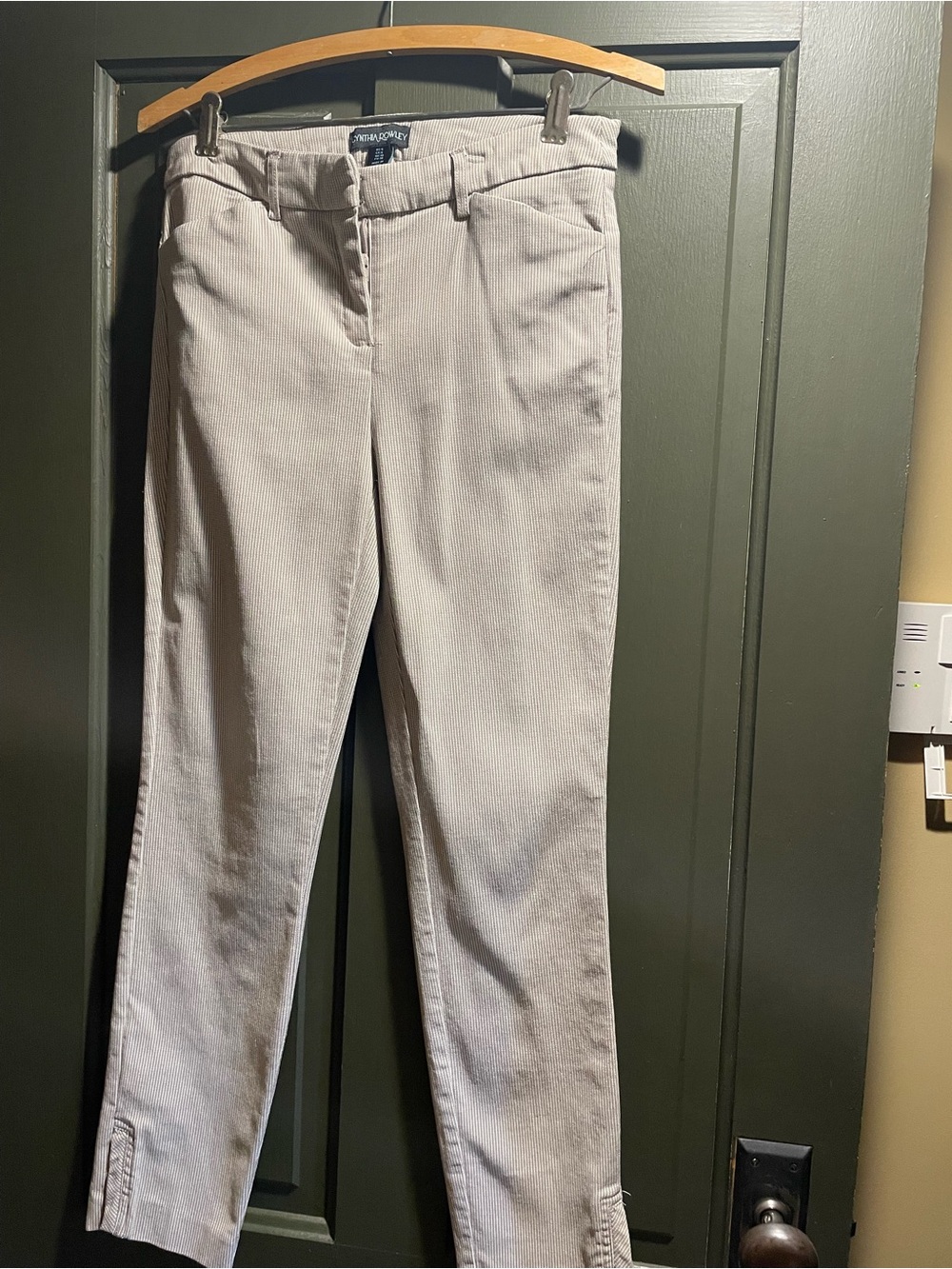 Cynthia Rowley Beige-Taupe Pinstripe Pants